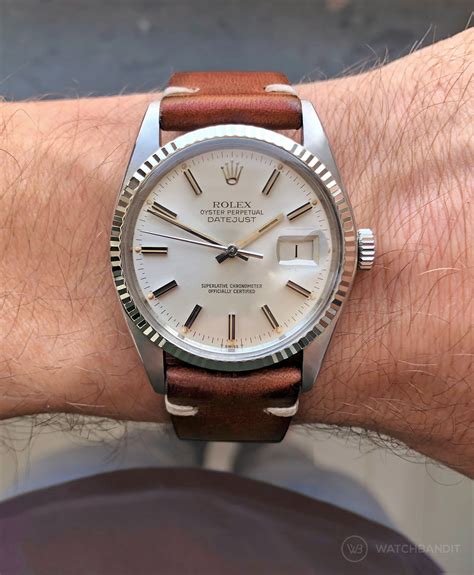 rolex datejust on leather strap|vintage rolex datejust leather strap.